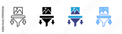 Filtering icon set multiple style collection