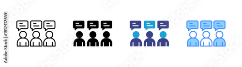 Opinion icon set multiple style collection