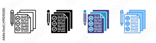 Survey icon set multiple style collection