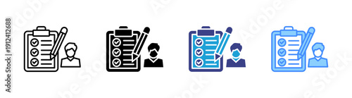 Survey icon set multiple style collection