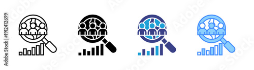 Population icon set multiple style collection