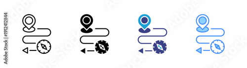 Navigation icon set multiple style collection