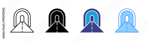 Tunnel icon set multiple style collection