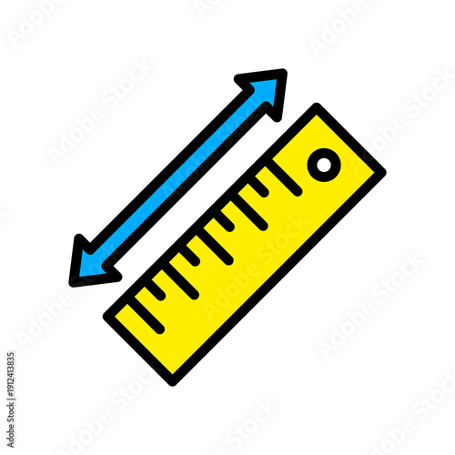 Ruler lineal color icon
