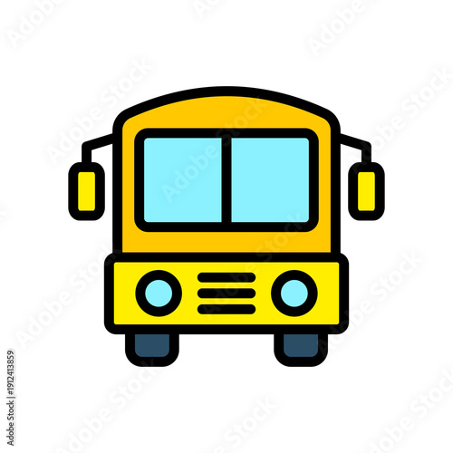 School Bus lineal color icon