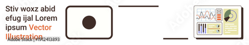 Data analytics, statistics reporting, visualization, dashboard design, performance tracking, technology. A user interface displaying charts, graphs and metrics. Data analytics and statistics