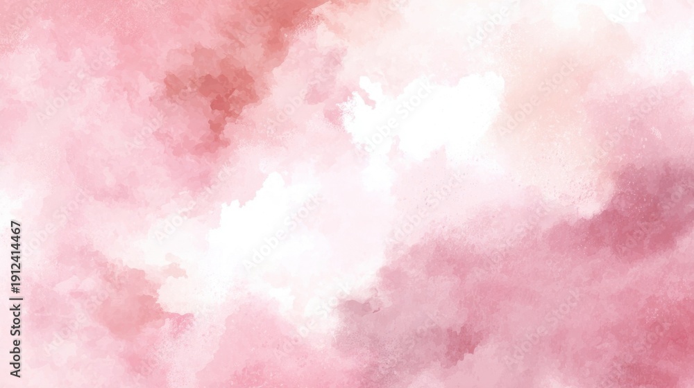 Obraz premium Abstract watercolor design blending soft pink and white hues in a dreamy minimalist pattern,