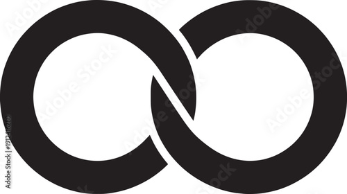 Black Infinity Symbol Loop on White Background endless forever