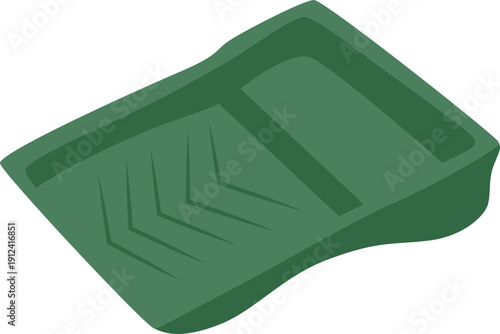Green paint tray vector illustration