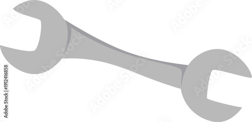 Double ended grey wrench vector