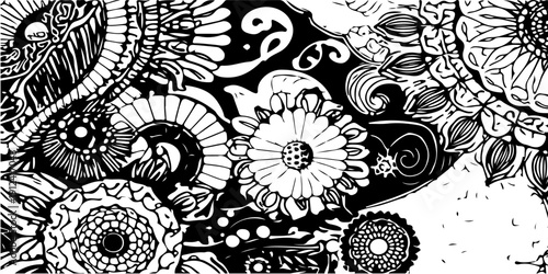 The seamless monochrome background pattern is derorative. Vector illustration