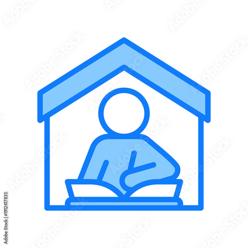 Homework blue icon 