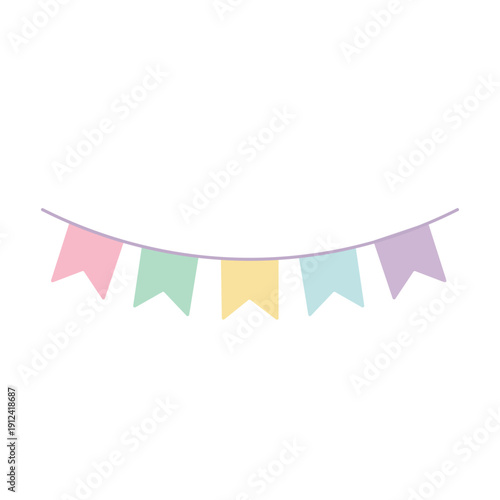 Pastel Party Bunting Garland Flags