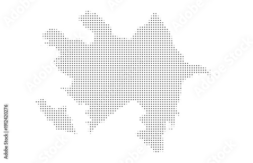 Azerbaijan pixel halftone square dotted country map black abstract vector illustration