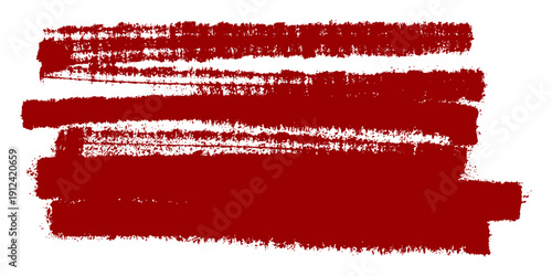 Bold Painterly Red Brush Stroke Texture. Artistic Thick Acrylic Paint Smear with Rough Edges for Creative Design.