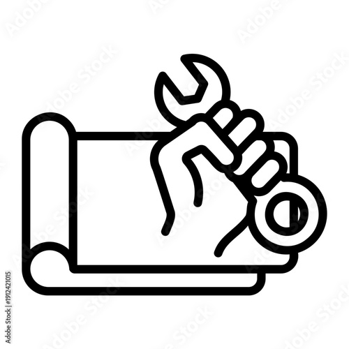 Fotografie blueprint Line Icon