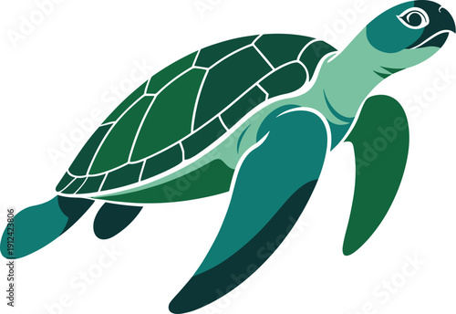 Aquatic animal vector on white background.