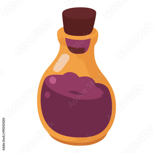 healthy nature oil inside bottle flat color vector illustration template design