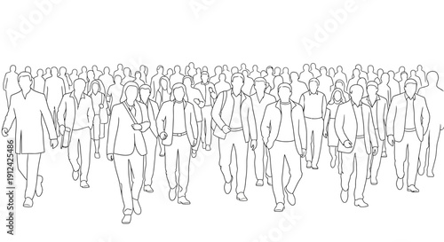 Diverse Group of People Walking Together.