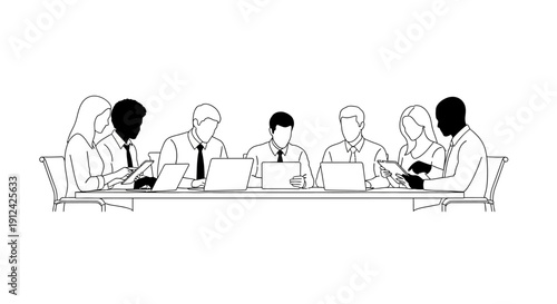 Group of People Working Together on Laptops.