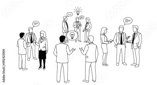 Group of Business Professionals Discussing Ideas.