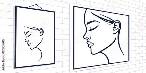 Artistic comparison of a woman's profile with and without a hijab