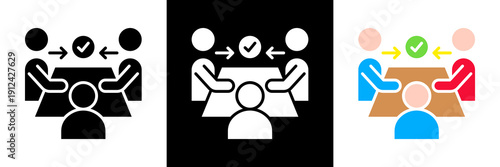 Mediation Icon Set Glyph vector Illustration 