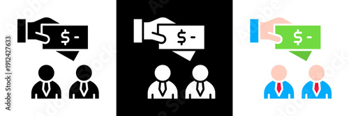 Salary Icon Set Glyph vector Illustration 