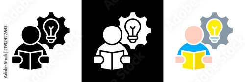 Learning Icon Set Glyph vector Illustration 