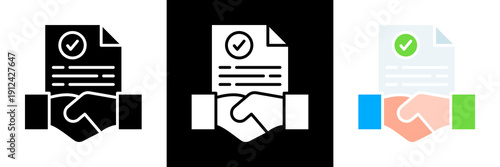 Agreement Icon Set Glyph vector Illustration 