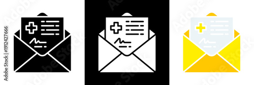 Sick Leave Icon Set Glyph vector Illustration 