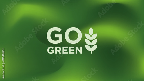 Eco friendly message with green background and leaf symbol. Promote eco friendly living with this vibrant green background and powerful go green message