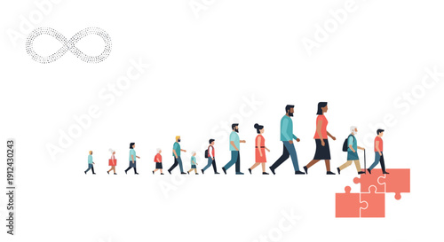 Diverse Family Generations Walking Together Towards Future Growth