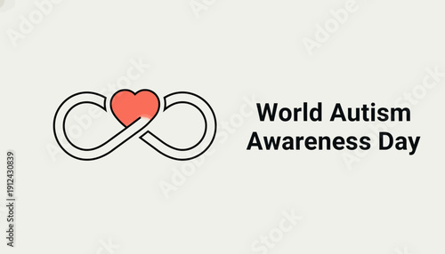 World Autism Awareness Day: Infinity Symbol Heart Concept