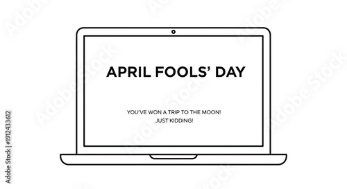April Fools' Day Laptop Screen Message - Prank Announcement