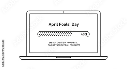April Fools' Day Laptop System Update Prank - 40% Progress
