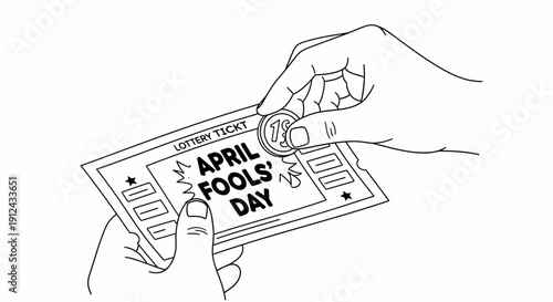 April Fools' Day Lottery Ticket Prank - Hand Scratching Off Coating