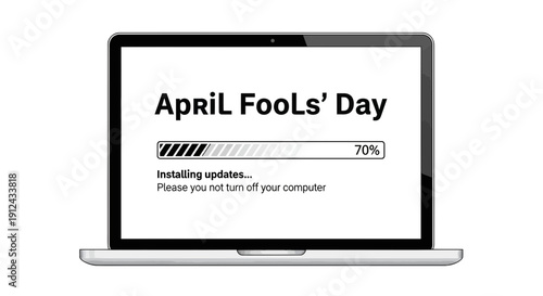 April Fools' Day Prank: Laptop Installing Updates with Fake Progress Bar