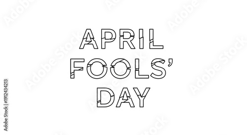 April Fools Day Text Outline Illustration