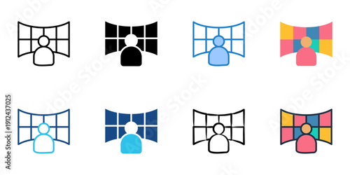 Command center icons set multiple style collection. Editable stroke 
