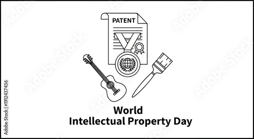 World Intellectual Property Day: Patent, Guitar, Paintbrush, Innovation, Creativity