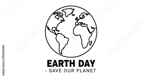 Earth Day Save Our Planet Global Globe Icon Outline Vector