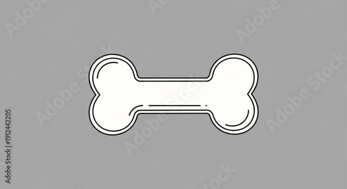 White dog bone illustration on a grey background.