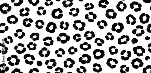 Abstract black and white leopard print pattern, modern and stylish textile design for fashion and home decor