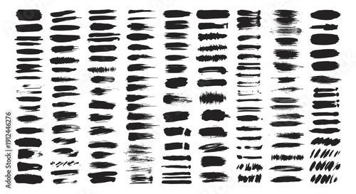 black ink brush strokes a versatile set of grunge paint textures and artistic elements for graphic design and creative backgrounds