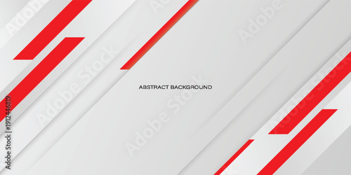 Red curve vector on gray white background. in seamless paper cut style. simple background.