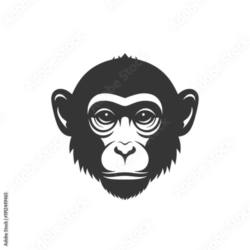 Monkeys Face Graphic Design Isolated On White Background