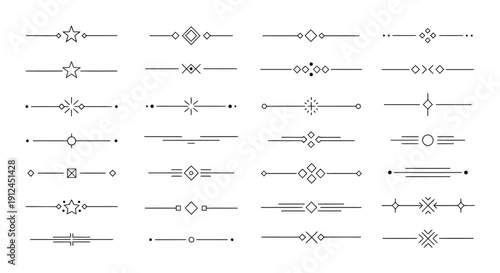 decorative text dividers minimalist line separators vector graphic elements for modern web design and elegant typography.