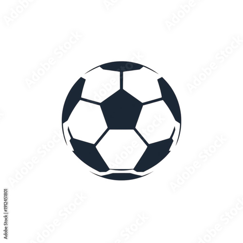 Classic Black and White Soccer Ball Icon Illustration