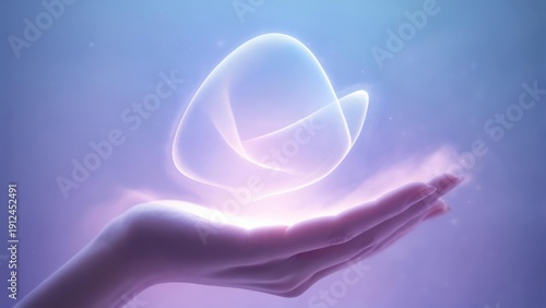 Delicate glowing orb held in a hand